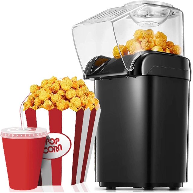 Popcorn Maker, HOUSNAT 1200w Upgraded Electric Popcorn Machine, 2 Minutes Qucik Popping, Hot Air Popcorn