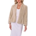 thumbnail image 1 of CHAQUETA CORTA DE PIEL SINTÉTICA INSPIRADA EN CHIC PARA MUJERES, ABRIGO DE INVIERNO DE MANGA LARGA, RIZADO Y CÁLIDO, EXTERIORES L, ORO CHAMPÁN, 1 of 6