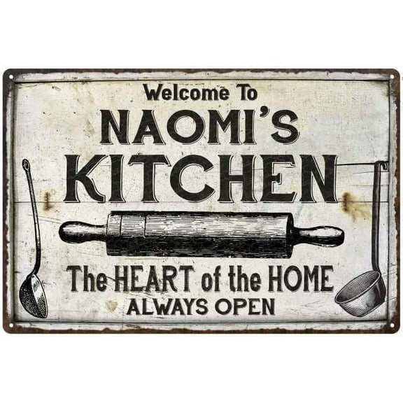 NAOMI'S Kitchen Farmhouse Sign 8 x 12 High Gloss Metal 208120033277