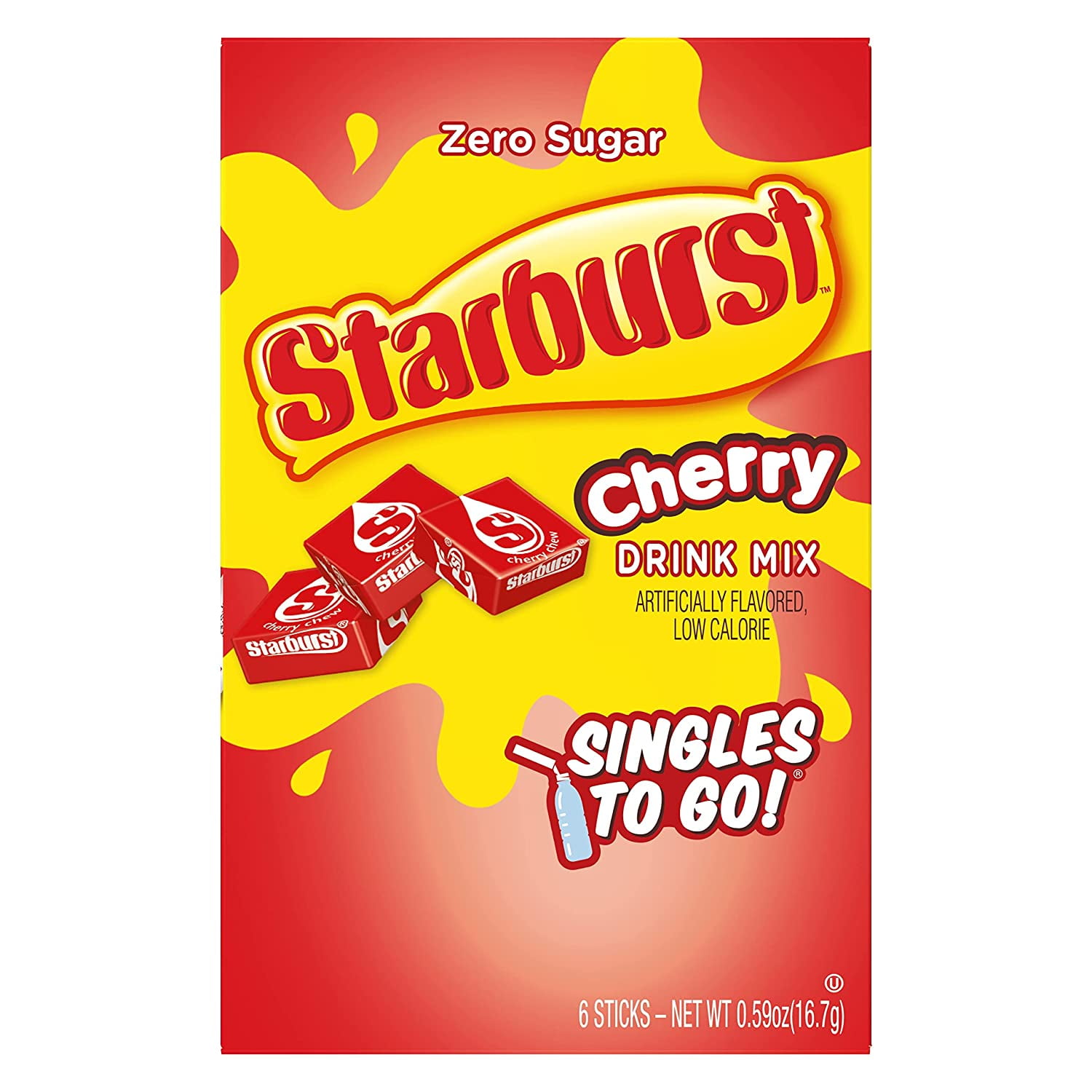 Starburst Singles To Go Powdered Drink Mix, Cherry, 6 Count