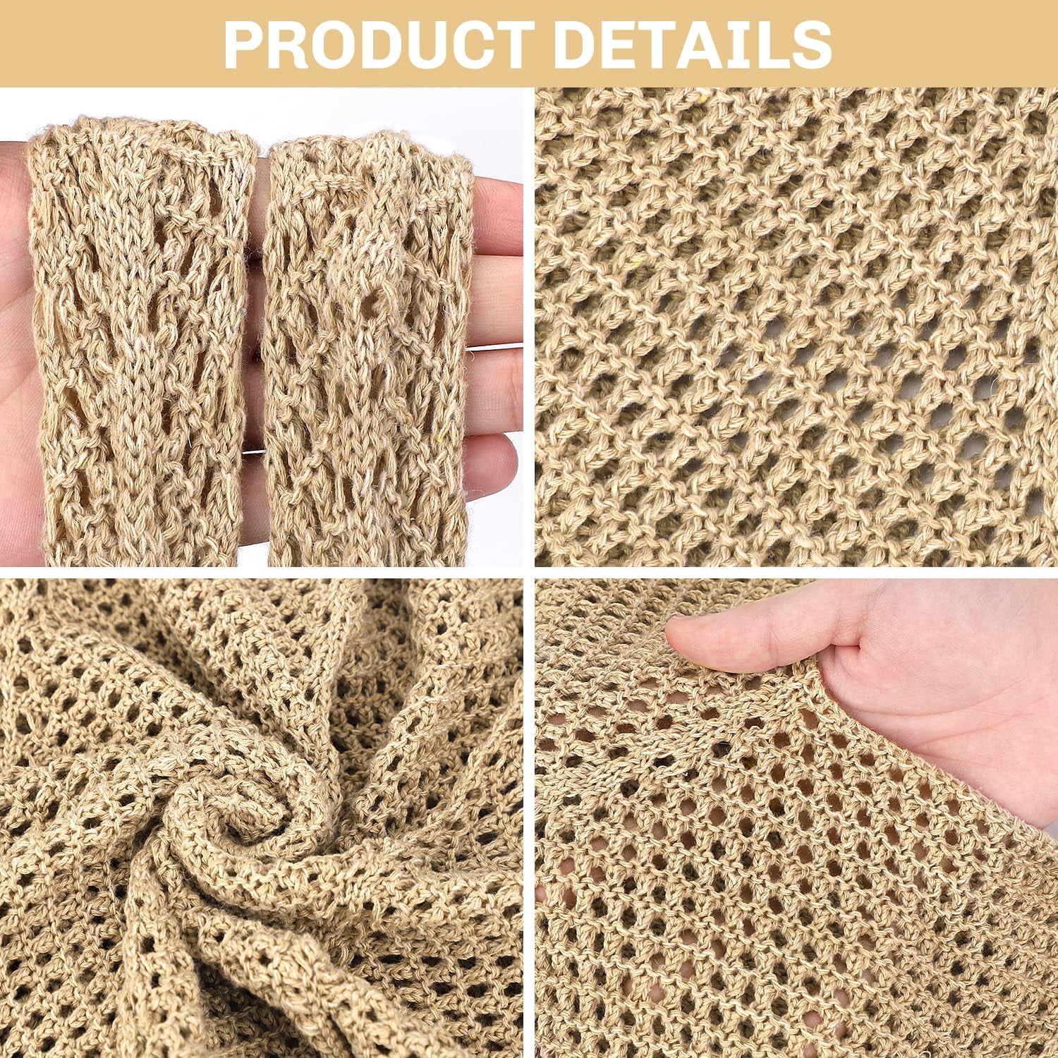 Crochet Tote Bag Beach Bags for Women Summer Bag Cute Beach Bag Mesh Beach Bag(khaki 3)