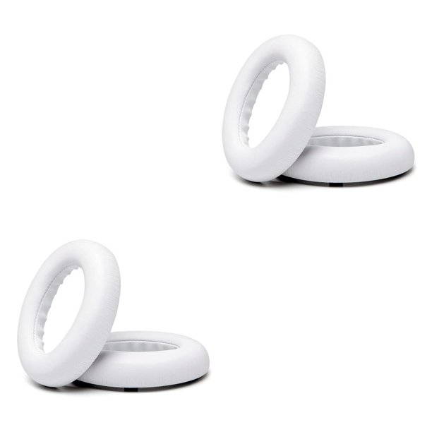 Seitruly 1 par de almohadillas para los oídos de espuma de cuero para auriculares con cancelación de ruido, color blanco blanco 2piezas