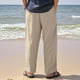 thumbnail image 4 of Pantalones largos para hombre, lisos, informales, con múltiples bolsillos y botones, para exteriores, rectos, para fitness, cargo, poliéster, 4 of 6