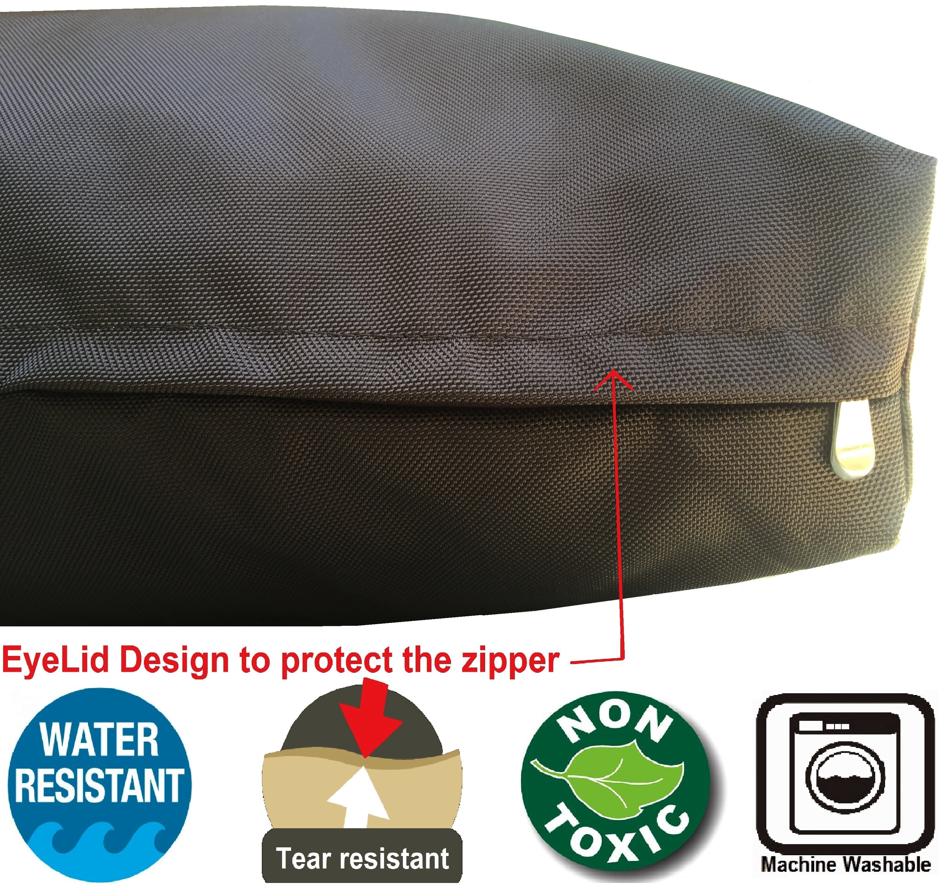 Dogbed4less Shredded Memory Foam Dog Bed for Medium to Large Dogs, Brown Nylon Cover 47"x29" Pillow