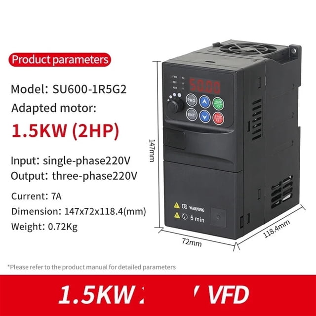 0.75KW-5.5KW VFD SU600 Frequency Converter For Motor AC Drive VFD Frequency Inverter ,Easy to Use