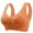 Orange, variant on HOWPAY Full Coverage Bras for Women Push up Wireless No Underwire Supportive Stretch Sports Pullover Bralettes Comfortable Soft T-Shirt Bra Beige L