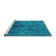 thumbnail image 2 of Ahgly Company Machine Washable Indoor Square Oriental Turquoise Blue Industrial Area Rugs, 6' Square, 2 of 4