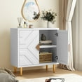thumbnail image 4 of HLR Modern Accent Storage Cabinet with 2 Doors, Kitchen Buffet Sideboard for Dining Room, White, 4 of 7