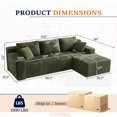 thumbnail image 3 of Dekaisok 105" Boneless Modular Sectional Sofa, Oversized L-Shaped Cloud Couch, No Assembly Required, Deep Seat Corduroy Living Room Sofa, Green (Right Facing Chaise), 3 of 9