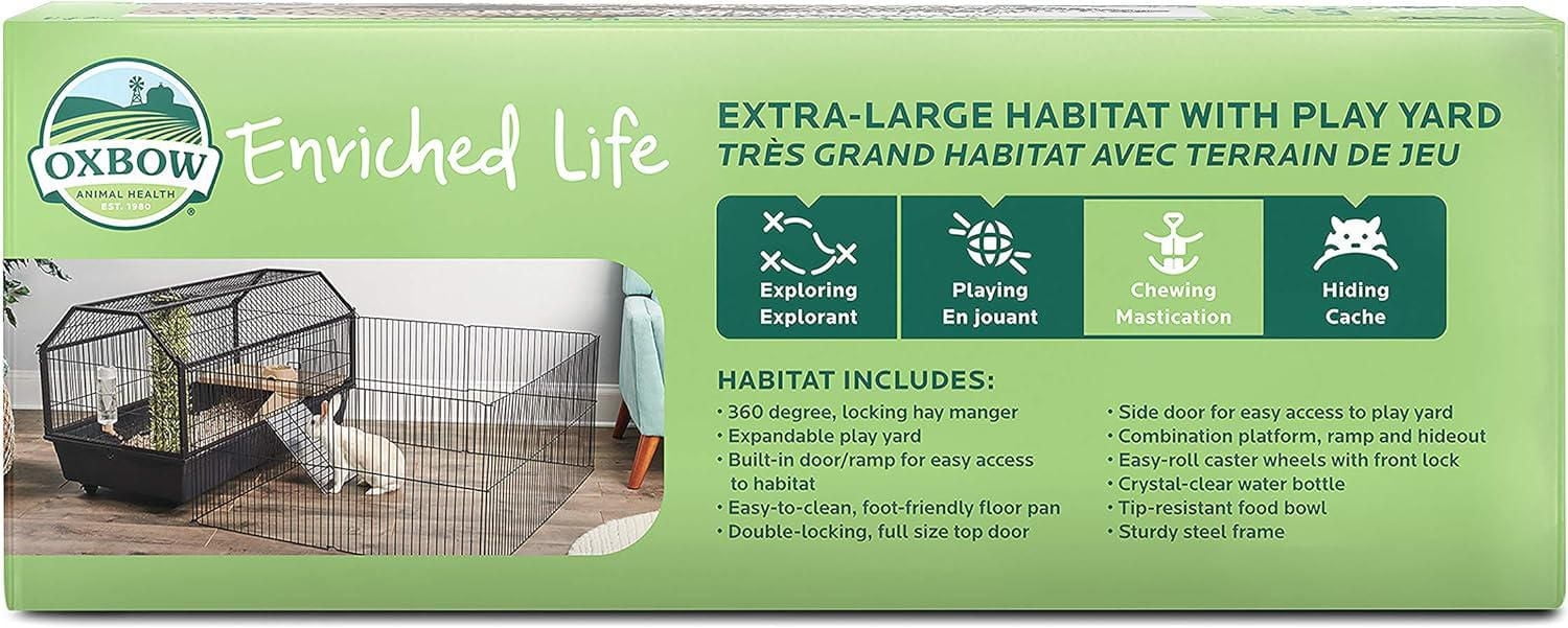 Oxbow Extra Large Habitat With Play Yard Black