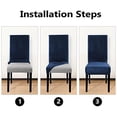thumbnail image 6 of LingStar Velvet Chair Covers for Dining Room, Soft Stretch Dining Chair Slipcovers Removable Chair Protectors Covers, Set of 2, Grey, 6 of 9