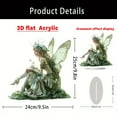 thumbnail image 3 of Zhi Green Forest Fairy Acrylic Decor With Floral Crown, Great for Living Room And Home Decor, Elegant Ornament For Shelf And Accents, 3 of 7