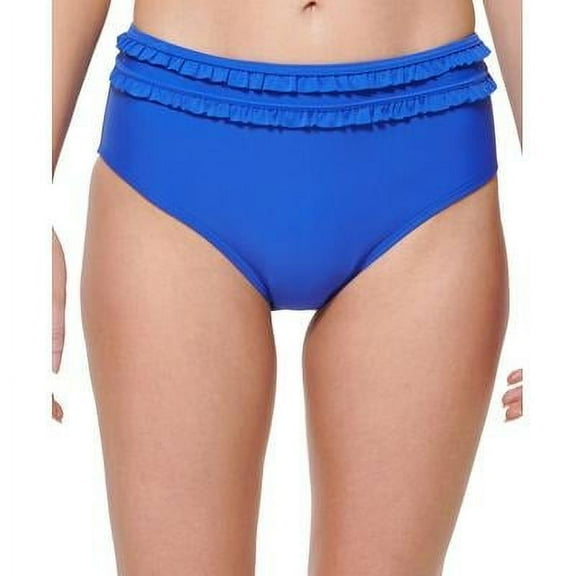 Tommy Hilfiger Ruffled High-waist Bikini Bottoms In Provence Blue