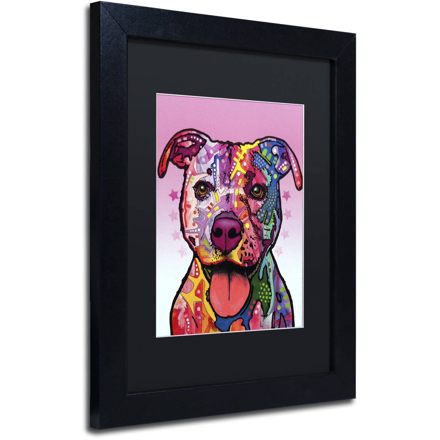 Trademark Fine Art "Cherish The Pitbull" Canvas Art by Dean Russo, Black Matte, Black Frame