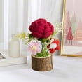 thumbnail image 1 of Crochet Rose Flowers Artificial Potted Plants For Office Desk Car Dashboard Decor Gifts For Women Handmade Knitted Flowers Home Decoration, 1 of 5