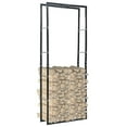 thumbnail image 1 of vidaXL Firewood Rack Black 80x25x200 cm Steel, 1 of 5