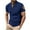 Navy, variant on Men's Casual Waffle Knit Henley Short Sleeve Buttoned T-Shirts