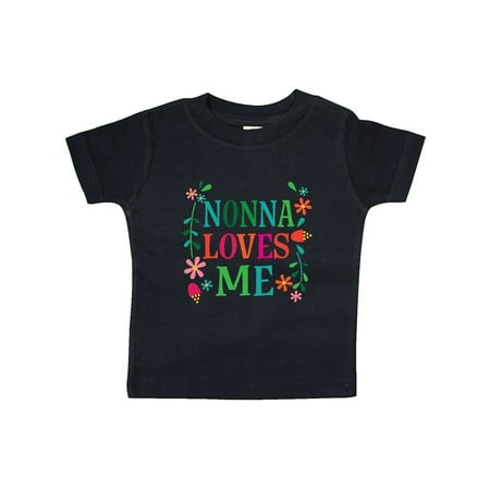 

Inktastic Nonna Loves Me Granddaughter Gift Baby Girl T-Shirt