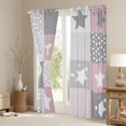 thumbnail image 3 of Feelyou Girly Grey Pink Plaid Blackout Curtains Set of 2 (52x84 Each), Fashion Polka Dots Window Curtains, Cartoon Patchwork Curtains and Drapes, Blackout Curtains Home Decor, 3 of 6
