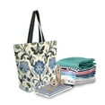 thumbnail image 2 of FORMRS Womens Canvas Tote Bag with Zipper Inner Pocket Shoulder Handbag, Blue Floral, 2 of 7
