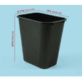 thumbnail image 5 of 7 Gallon / 28 Quart / 26.5 Liters Rectangular Plastic Trash Can, Black Open Top Wastebasket, Slim Space-Saving Design for Home, Office, Bedroom, Bathroom, 5 of 5