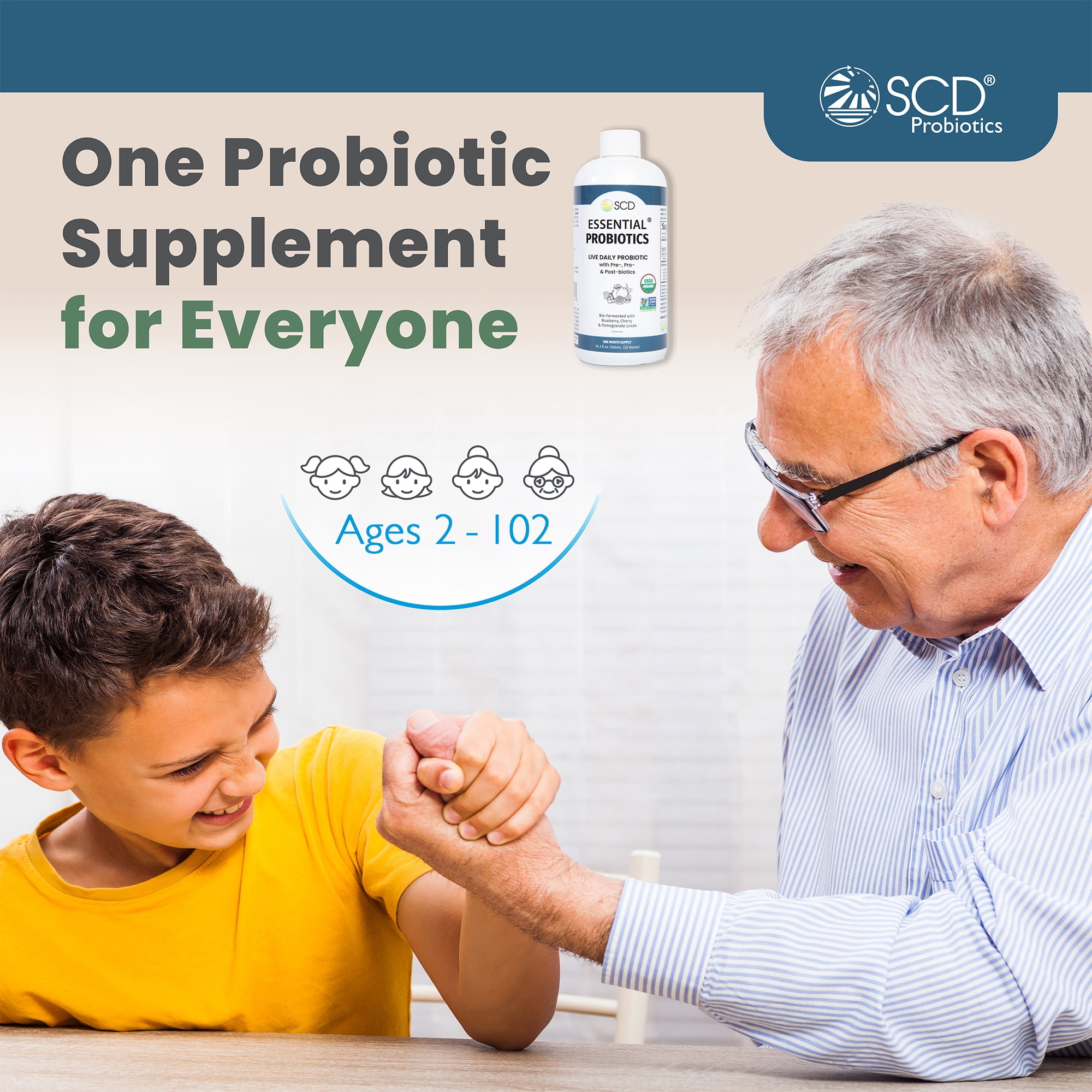 SCD Essential Probiotics, Liquid Probiotic Supplement with 11 Live Strains, 16.3 Fl Oz