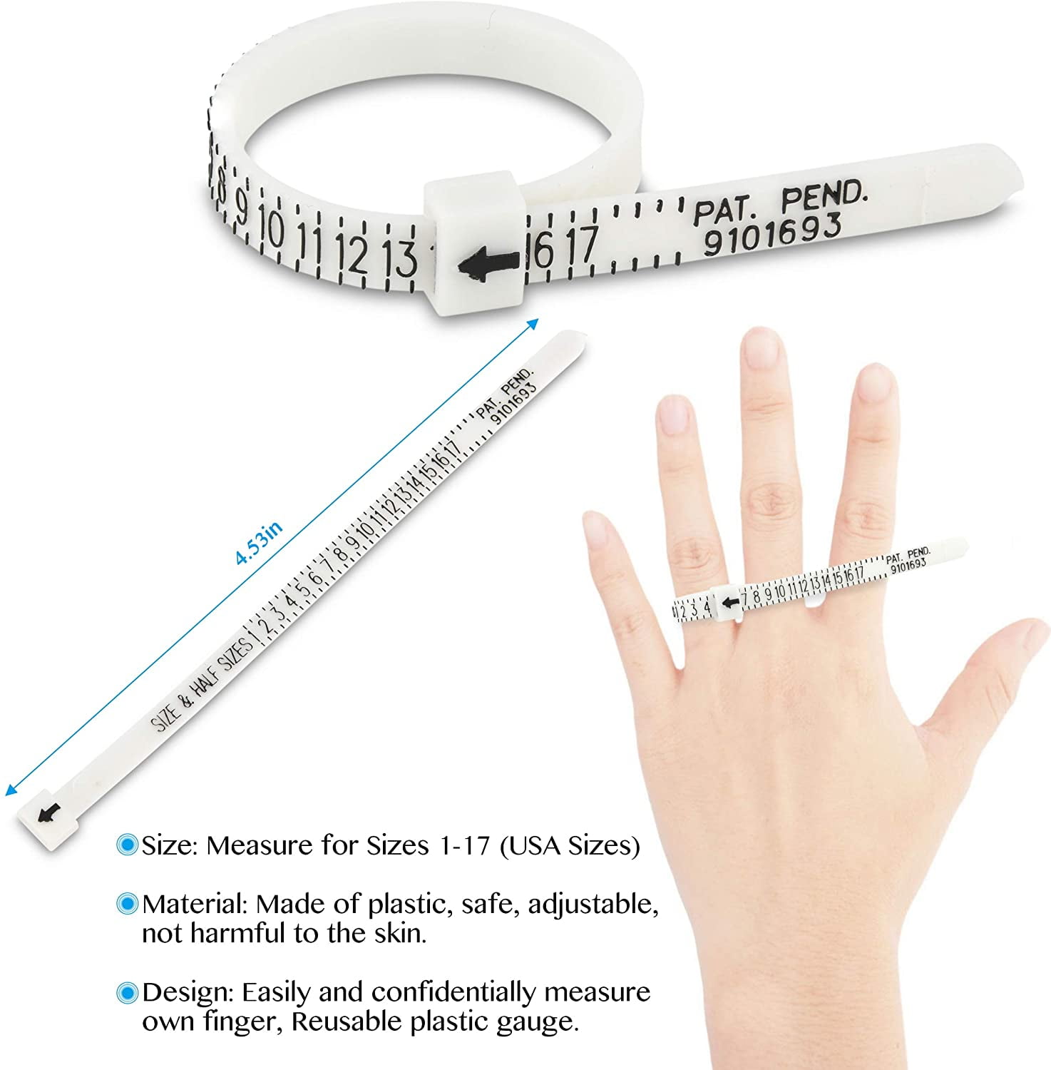 Gaxcoo Metal Ring Sizer Measuring Tool Ring Sizer Measuring Tool Set, Ring Gauges with Finger Sizer Mandrel Ring Sizer Tools for Jewelry Sizing Measuring