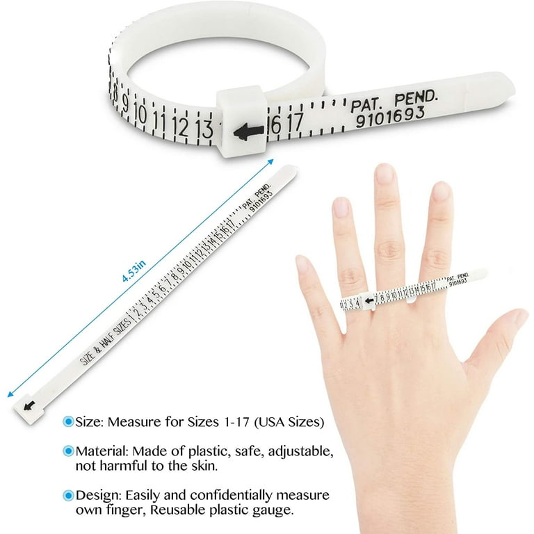 Metal Ring Sizer Measuring Tool Ring Sizer Measuring Tool Set, Ring Gauges  with Finger Sizer Mandrel Ring Sizer Tools for Jewelry Sizing Measuring 