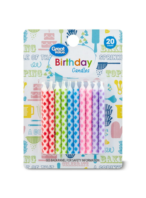 Great Value Celebration Polka Dot Candles, Assorted Colors, 20 Count