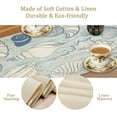 thumbnail image 5 of Seashell Table Runner, Vintage Blue Coastal Corals Sea Beach Sealife Theme Dinner Runner for Home Kitchen Dining Table Decoration 13"x70", 5 of 6