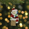 thumbnail image 2 of Northlight Santa Down the Chimney Hanging Glass Christmas Hanging Ornament - 4.75" - Red, 2 of 5