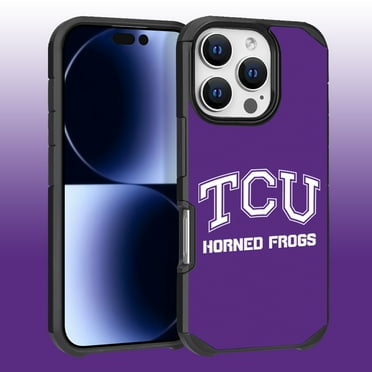 Apple iPhone 16 Pro (6.3) - Licensed NCAA of Texas Christian University Horned Frogs Logo on Purple Textured Dual Layer Case