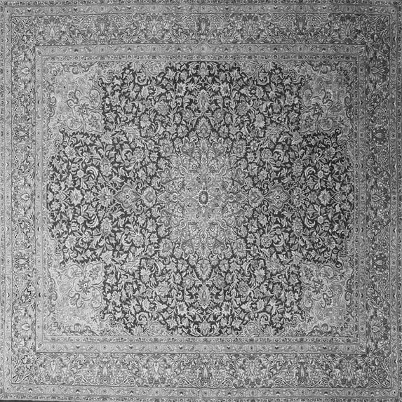 Ahgly Company Indoor Square Medallion Gray Traditional Area Rugs, 6' Square