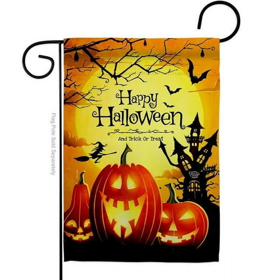 13 x 18.5 in. Halloween Happy Pumpkins Garden Flag with Fall Double-Sided Decorative Vertical Flags House Decoration Banner Yard Gift