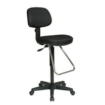 Office Star Economical Black Fabric Chair with Chrome Teardrop Footrest