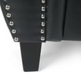 thumbnail image 6 of Noble House Amedou Faux Leather Club Chair with Nailhead Trim, Midnight Black and Dark Brown, 6 of 7