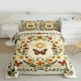 thumbnail image 4 of Feelyou Hippie Butterfly Kids Bedding Comforter Set, Boho Tribal Sun Twin Comforter Sets, Rustic Vibrant Floral Reversible Bedding Set, Microfiber Bedroom Decor, 2pcs, 4 of 8