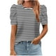 thumbnail image 1 of Tops de Manga Corta para las Mujeres Suelto Ajuste Impreso Cuello Redondo Camiseta Suelta Superior, Poliéster Verano Primavera, 1 of 5