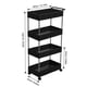 thumbnail image 2 of Carretilla Carro utilitario rodante multifuncional de 4 capas con cestas desmontables Carro de almacenamiento de 4 ganchos con asa Ruedas bloqueables para cocina Oficina Baño Negro Eccomum Carretilla, 2 of 7