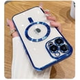 thumbnail image 1 of Luxury Transparent Magnetic For Magsafe Wireless Charging Case For iPhone 14 Plus 13 12 11 Pro Max Clear Plating Silicone CoverFor iPhone 13Pro Max Gong Bohan LED, 1 of 2