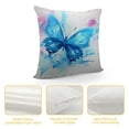 thumbnail image 4 of JRXY Throw Pillow Covers Decorative Cushion Case, Art Decor Watercolor Blue Splash Ink Butterfly and Flower Pillow Covers for Living Room Bedroom Decor,Square Couch/Sofa/Bed Pillow Cases  White, 4 of 5