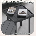 thumbnail image 4 of YODOLLA 2-Piece Outdoor Patio Set, Metal Frame Rattan Back Bench & Rectangular Side Table for Garden,Black, 4 of 9