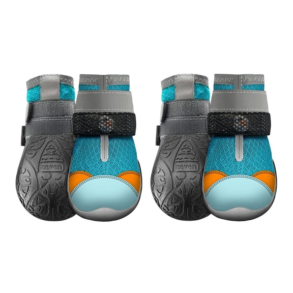 4 Pack Light Up Dog Shoes Breathable Glowing Pet Booties for Small Dogs, Colorful LED Sole Paw Protector for Night Walking Safety, Soft Mesh