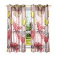 thumbnail image 6 of Yayeee Window Curtains Light Filtering 63"x52" Grommet Panel Pair Home Living Room Decor, Red Lobster, 6 of 7
