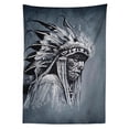 thumbnail image 3 of Ambesonne Tribal Tablecloth Rectangular Table Cover, Tribe Chief Art, 60"x90", Grey Black White, 3 of 4