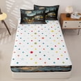 thumbnail image 4 of Homewish Kids Camping Themed Zipper Twin Comforter Sets with Fitted Sheet and 2 Pillowcases,Galaxy Starry Night Zipper Bedding Set For Boys,Reversible,4-Piece, 4 of 7