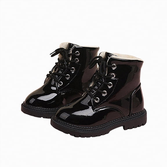 Gvdentm Boys Hiking Shoes Cowgirl Cowboy Western Boots Girls Mid Calf Riding Shoes Little Kid/Big Kid(Black,11.5)
