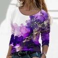 thumbnail image 2 of T-shirts à Manches Longues Col Rond pour Femmes Hauts Tunique Imprimée Florale Tendance Hauts Décontractés Amples Confortables Chandails en Molleton Blouses, 2 of 5