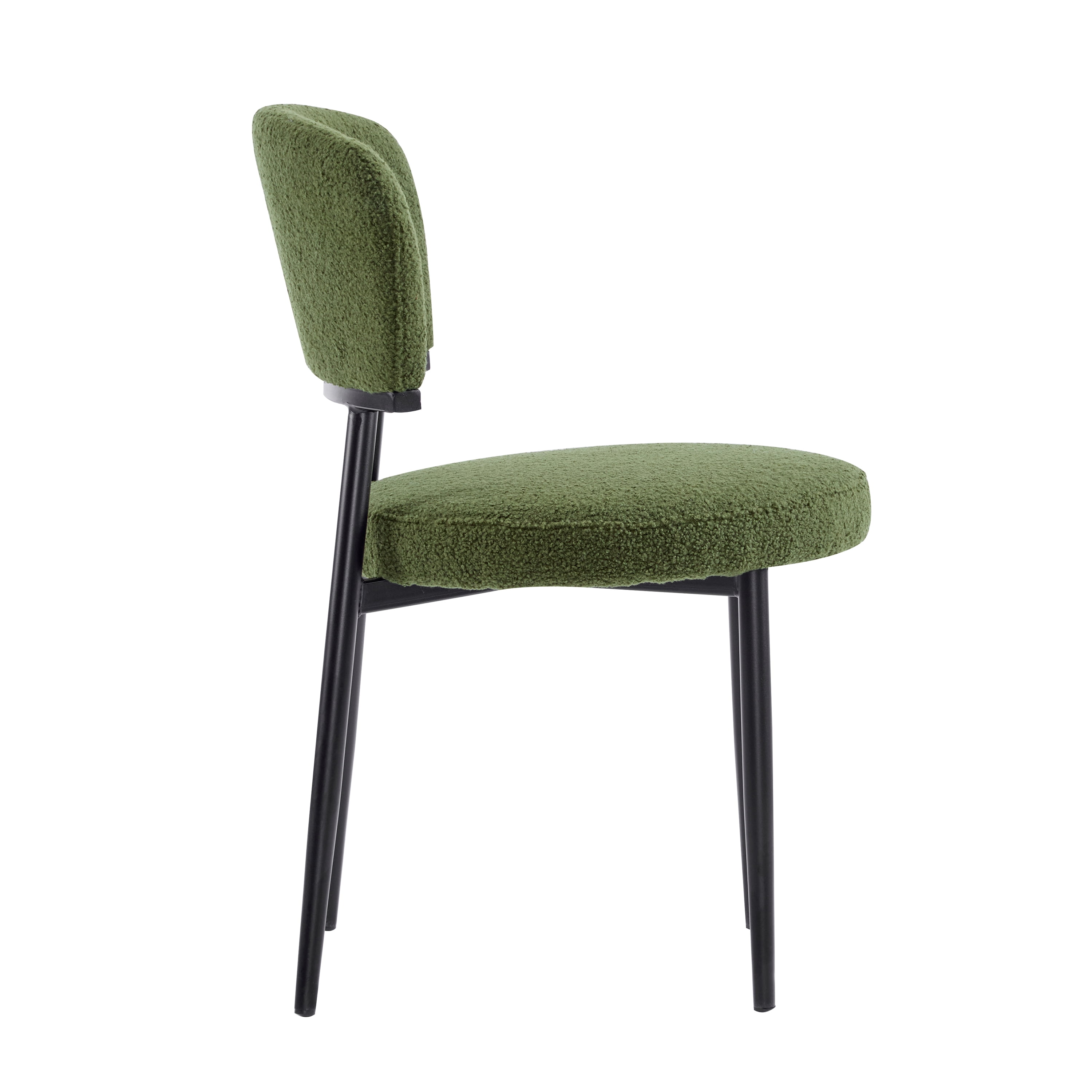 EUROCO Upholstered Dining Chairs Set of 2, Modern Accent Chair Armless,Side Chair for Kitchen Living Room,Green