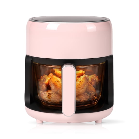 MIRASTON 3.8QT Air Fryer, Visible Window, 1200W Touchscreen, Dishwasher Safe, Pink